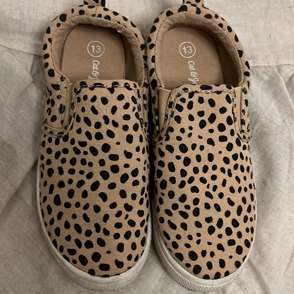 Cat & Jack cheetah print slide on sneakers. Girls SZ 13 - Picture 2 of 6